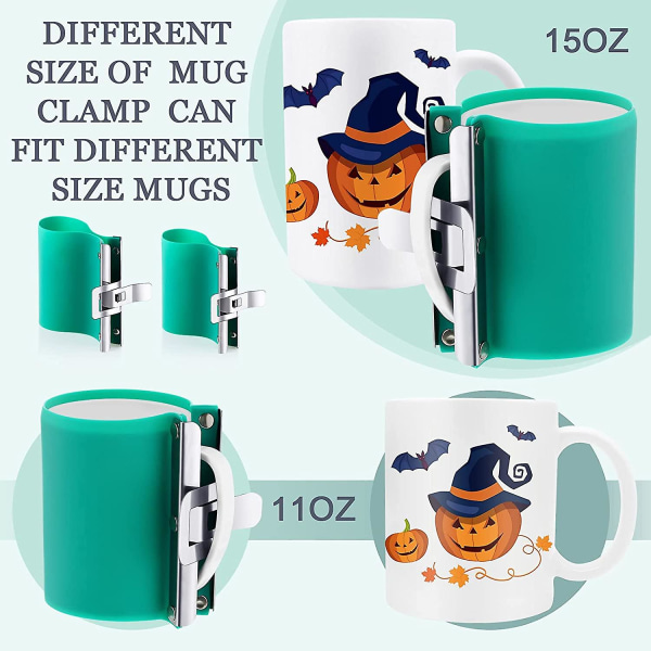15 Oz och 11 Oz Silikon Muggklämma, 3d Sublimering Silikon Mugg Wrap Koppklämma Fixtur För Muggar Utskrift