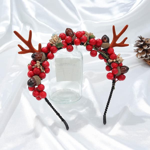 Julebånd Hodebånd Hjortehode Elk Deer Dyrehorn Hodeplagg Hårstykke Halloween Hårtilbehør