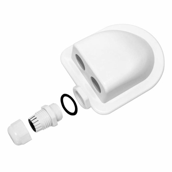 2 ST IP68 Takgenomföring Solcell Vattentät Kabelingång Box Väderbeständig Dubbel Kabelgenomföring, Vit