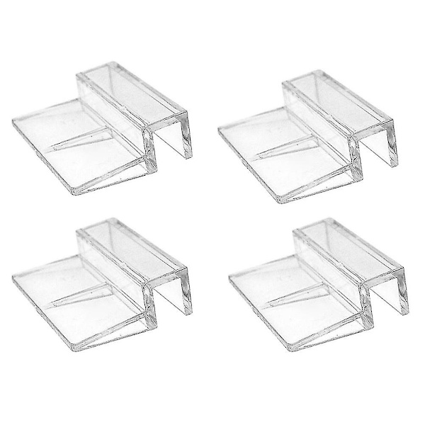 4 stk. 6/8/10/12 mm akryl akvarium fiskeglas fast dæksel klip klemme beslag holder hylde lampe