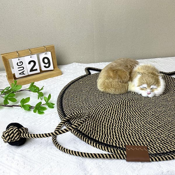 Katte kradsemåtte og legetøjsbold integreret katte sovemåtte, ridsefast, holdbar, vaskbar kæledyrsmåtte sort sort 42cm black 42cm