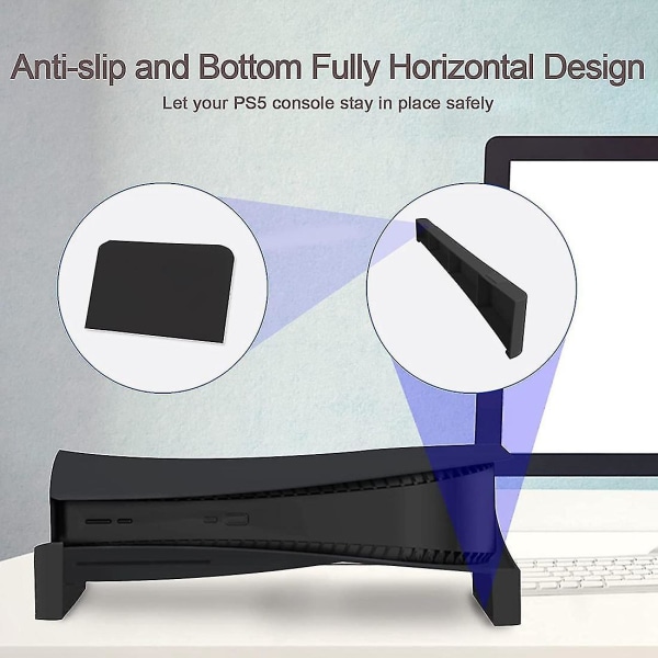 För PS5-tillbehör Horisontellt stativ, PS5-basställ, kompatibelt med för Playstation 5 Disc & Digi