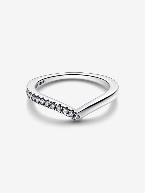 Pandora - P Timeless Wish Puoliksi Kimalteleva Sormus - Sterlinghopea Circumference: 52mm