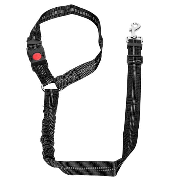 Justerbart nackstöd Säkerhetsbälte för husdjur Hund Nylon Reflex Säkerhetsbälte för bil Svart