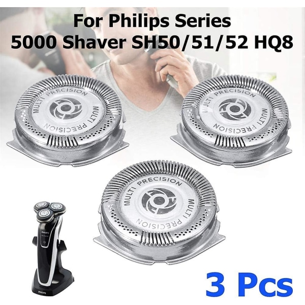 3 kpl parranajokoneen vaihtoleikkurin kärjet Philips Series 5000 Shaver Sh50/51/52 Hq8