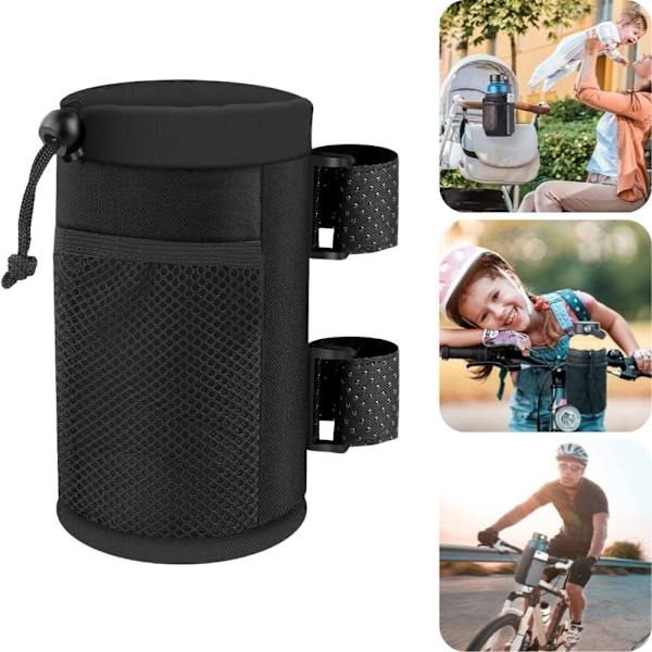 Cykelhållare för mugg, cykelhållare för vattenflaska cykelstyre med nätfickor telefonväska för mountainbike, scooter, barnvagnar