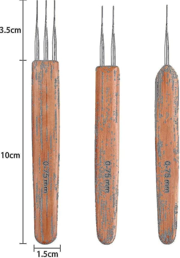 3 stk. Bambus Dreadlock-kroge 0,75 mm Dreadlocks-kroge Hy