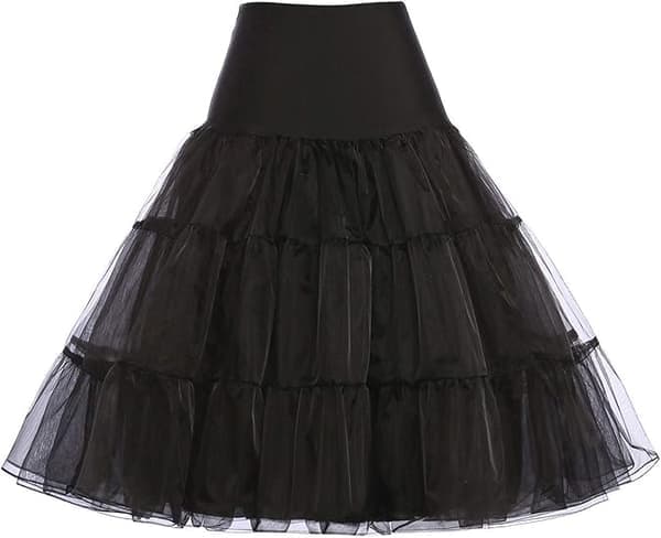 50'er underkjole Rockabilly kjole Tutu skjorte til kvinder Sort XL Black XL
