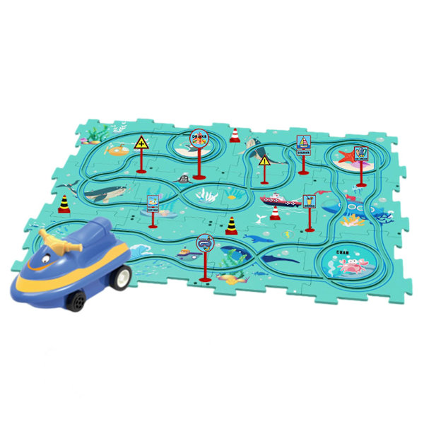 Tee-se-itse-sähkörataleikkiautot, paristokäyttöiset leluautot ja pulmapalapelit lapsille Ocean 25pcs/Set