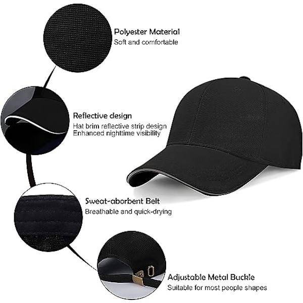 Baseball Caps for Men - Plain Reflective Baseball Hat Mens Adjustable Casual Peak Caps with for Unisex Sport UK