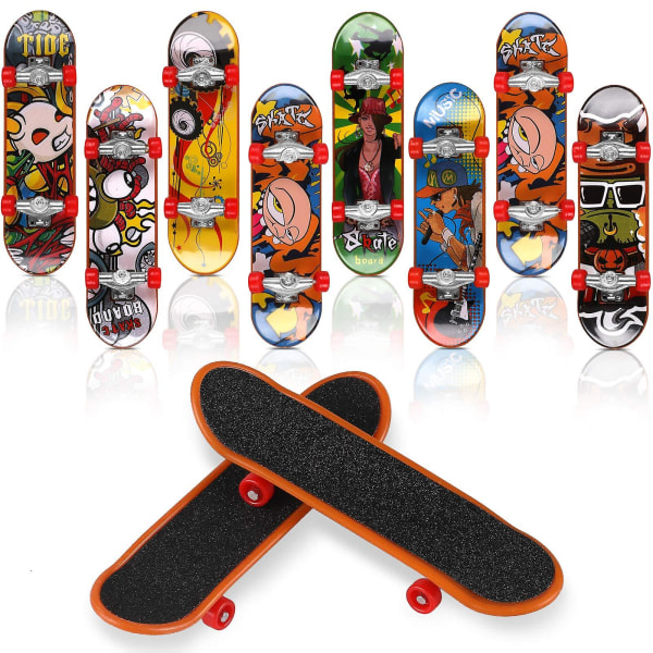 Finger Skateboard 10 stk Profesjonelle Mini Fingerboards Skatepark leker for barn som leker eller som finger skateboard dekorasjon (mønster tilfeldig)