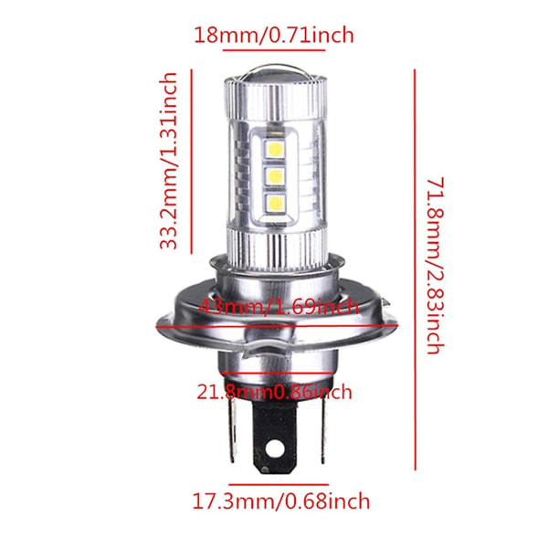 2/4-pack H4 LED Hi/lo Helljus med Canbus för Bil 40w Blub 2pcs