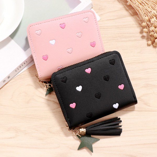 Liten plånbok för damer Mini Tassel Wallet Svart Black