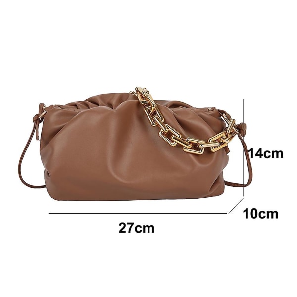 Dumpling Bag Purses Håndvesker Til Kvinner Kjede Pung Skulder Bag brown