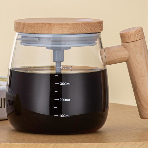 Självrörande mugg, elektrisk höghastighetsblandningskopp, självrörande kaffemugg, glas automatisk omrörning