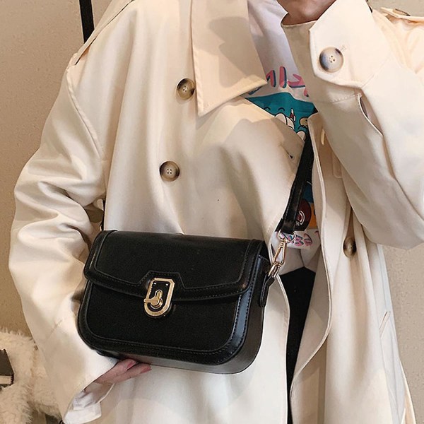 Crossbody-vesker for kvinner - Trendy designer skulderhåndveske med justerbar stropp black