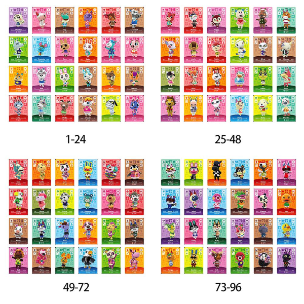 24 stk Mini Game Card Video Cartridge Collection Animal Crossing Passer til switch