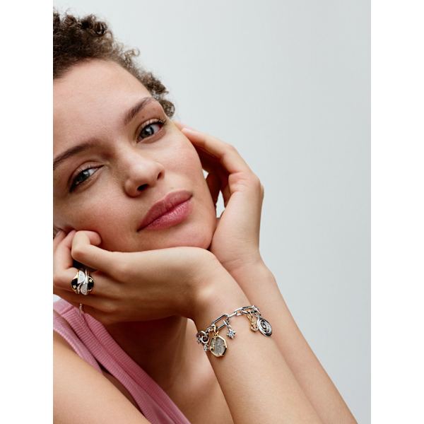 Pandora - Textur & Stenar Ring - Sterlingsilver Circumference: 54mm