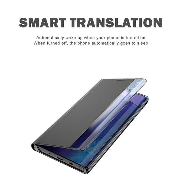 Til Samsung Galaxy S24 Ultra Cover PC + PU Læder Display Vindue Flip Stand Telefonbeskyttelse Silver