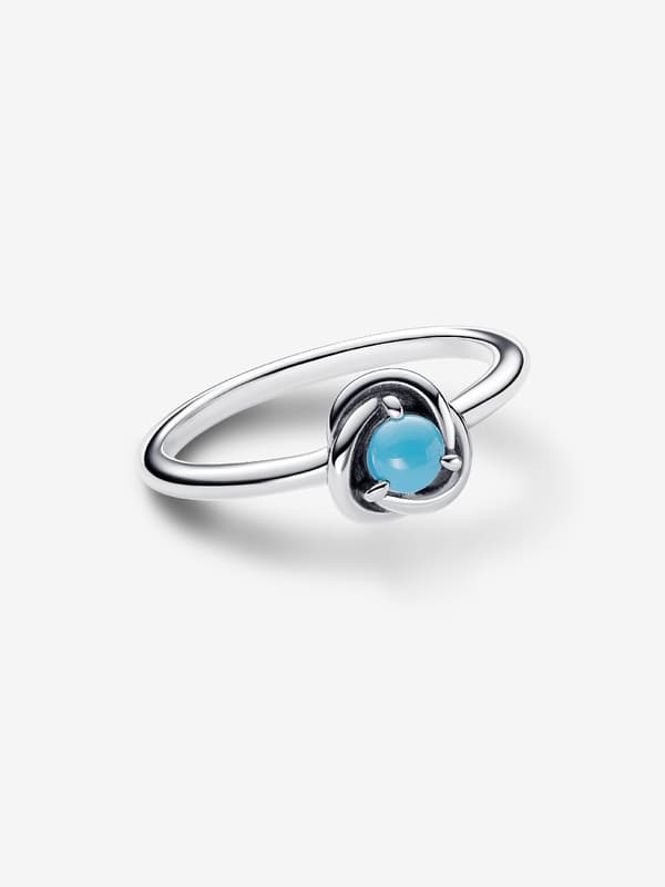 Pandora - Desember Turkis Blå Evighetssirkelring - Sterling sølv Circumference: 58mm