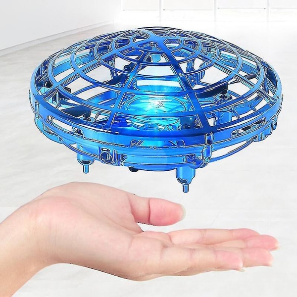 Mini Ufo Rc Drone Infraröd Hand Sensing Induktion Helikopter Modell Elektrisk Bärbar Quadcopter Leksaker För Barn Yo blue