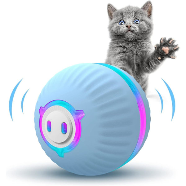 Smarta interaktiva kattleksaker, Wicked Ball med 3 rörelselägen, 1/2h snabbladdning automatisk rullande boll, 1,9 tum silikon självgående boll för inomhuskatt