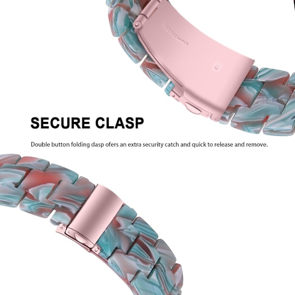 Ersättningsarmband för Garmin Vivoactive 4, 22 mm vattentätt klockarmband i harts - Smaragd Röd Red Style G Garmin Vivoactive 4