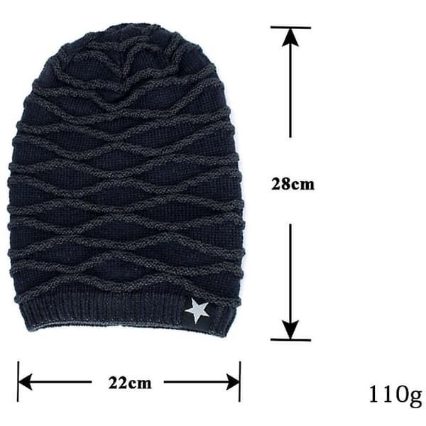 Strikket ullhue for menn og kvinner Navy