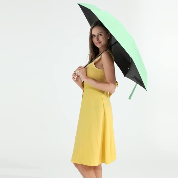 Liangnv Travel Mini paraply för handväska med fodral-liten kompakt Uv paraplyskydd Sollätt, Tiny Pocket Paraply med case för kvinnor, flickor