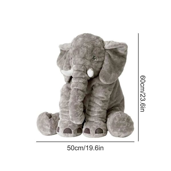 Stor blød elefant plys bamse grå blød udstoppet dyr pude plys Gray
