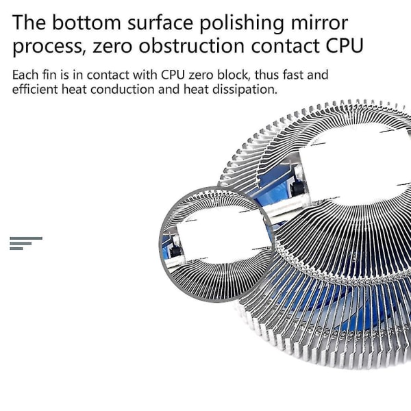 110mm/4,33\" CPU-kylfläkt med ljuddämpare PWM-fläkt med ren kopparvärme