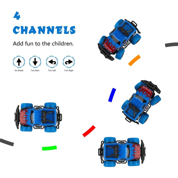 Taaperoille tarkoitetut lelut 4-5-vuotiaille pojille RC-autot Kauko-ohjattavat autot 3-4-vuotiaille lapsille Syntymäpäivälahjat Esikoululelut Autot RWD 1/43 Skaala (Sininen RAM)