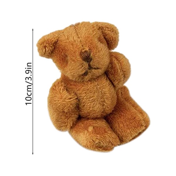 Mini utstoppa bjørn i en tinn lommebjørn for anti-angst stress bekymring, små utstoppa bittesmå bjørner i en eske med kort og tepper for babyshower F beige