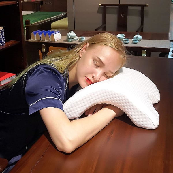 Sovkudde Par Pillow Armkudde Långsam Rebound Tryckkudde Myskudde Memory Foam Resekudde Bågeformad U-formad Kudde Ger Komfort och Su