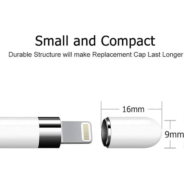 Erstatnings magnetisk hætte til Apple Pencil 1. generation iPencil Erstatnings magnetisk hætte til Apple Pencil Hætte (2 stk., hvid) (HK)