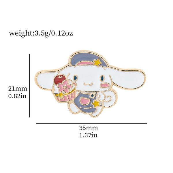 6 st Cinnamoroll Brosch Pins Badge För Ryggsäckar Kläder Jackor Mössor Kawaii Cartoon Dog Dekoration Gåvor 6 st