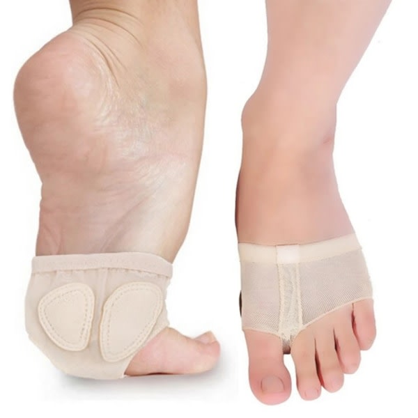 2 stk forfotinnlegg tåpute for kvinner magedans forfot smertelindring sokker putedeksel poter metatarsal fotpute Complexion XS