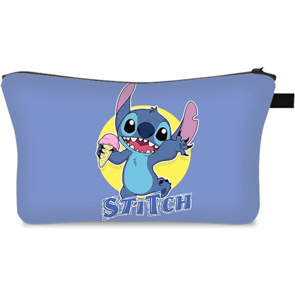 Lilo & Stitch Toilettväska Resväska Söt Kosmetisk Väska Pung Dragkedja Pennfodral Vattentät Badrum Gym Flygplats Makeup Väska Organizer Förvaring Share Ice Cream
