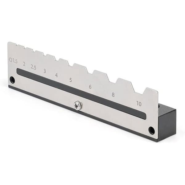 Opbevaringsstativ til 0,5 mm unbrakonøgler, 120 × 16 × 30 mm, sølv