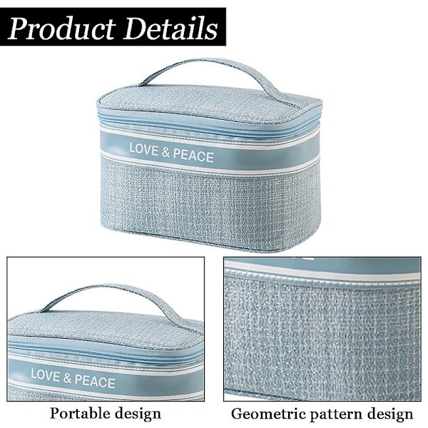 Makeup taske, rejsetaske til makeup, kosmetik tasker Sky blue