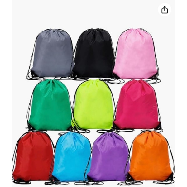 Drawstring Bag, PE Bag Drawstring Gym Bag, Large Capacity Drawstring Sports Bag, 10 Pieces