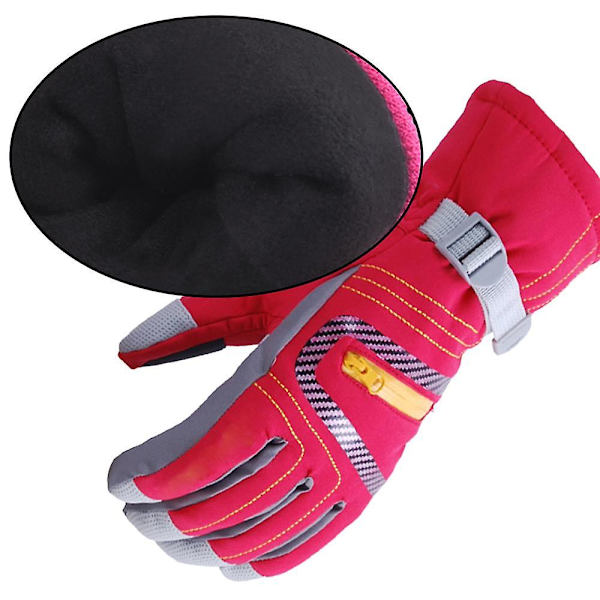 Unisex Vandtætte Vindtætte Vinter Varme Snowboard Ski Handsker L Red