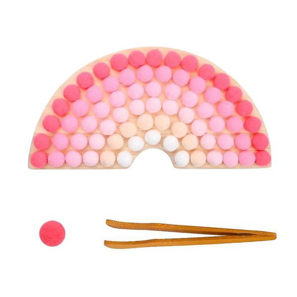 1/2/3 Pedagogiska träklämmor pärlor färgsortering leksaker pink 1Set