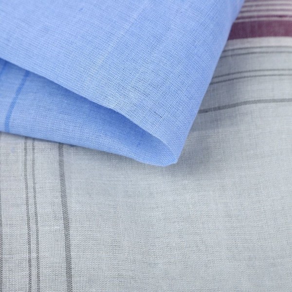 Plaid firkantet lommetørklæde i rent bomuld - bomuldslommetørklæde 12 stykker - tilfældig farve