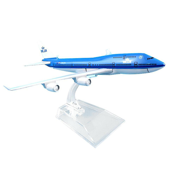 Farfi 1/400 16cm Diecast Air Klm Fly 747 Flyvemaskine Flymodel Gave Skrivebordsdekoration