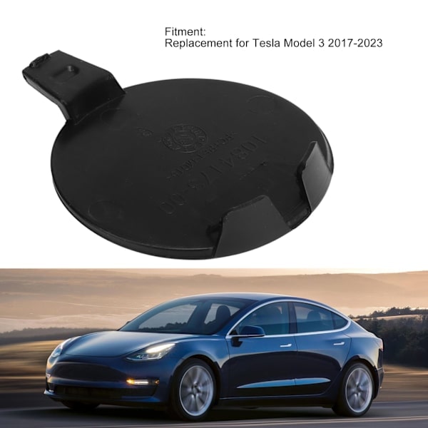 Tesla Model 3 2017-2023 Svart Frontfanger Slepekrokdeksel Erstatning
