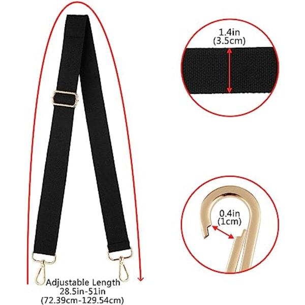Leveä olkalaukkuhihna, säädettävä vyö, kangaslaukku, crossbody-laukku