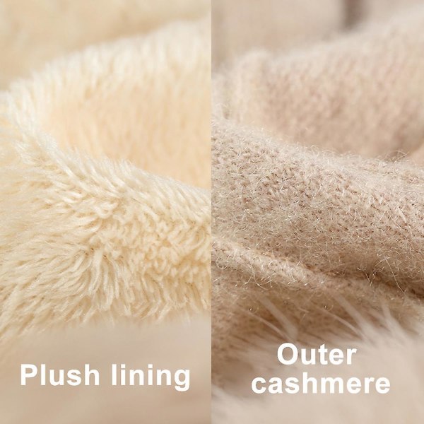 Vinterhansker for kvinner, berøringsskjerm kasjmir snøhansker vintervarme sykkelhansker termiske hansker for kvinner Camel