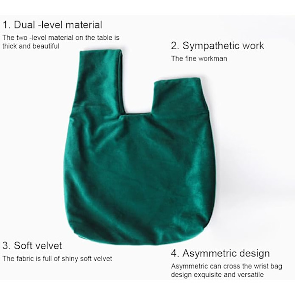 Myk og skinnende håndleddveske med elegant stil for kvinner plysj elegant stil bærbar veske fargerik fløyel håndleddveske