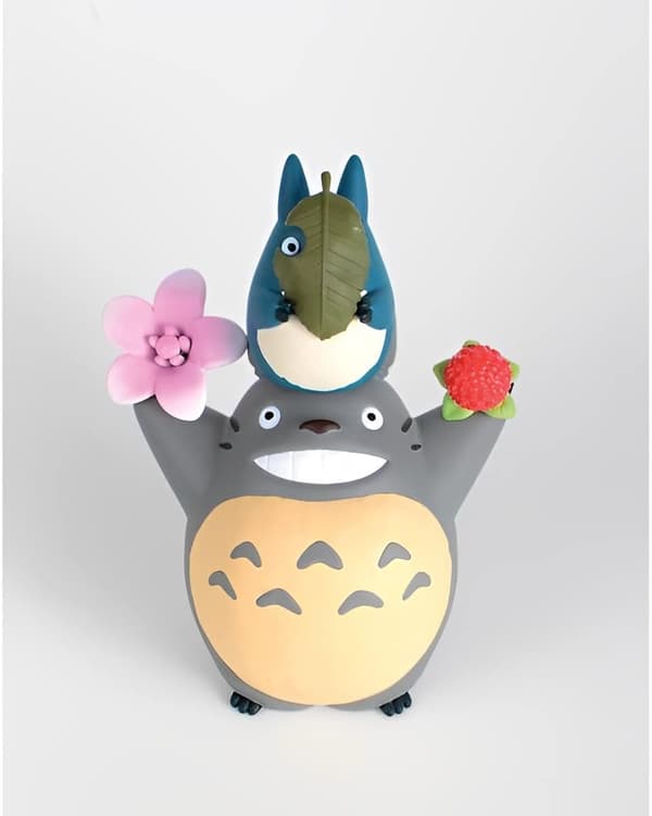 Min Nabo Totoro (Blomster og Totoro) Samleobjekt Figur for Stapling og Dekorasjon